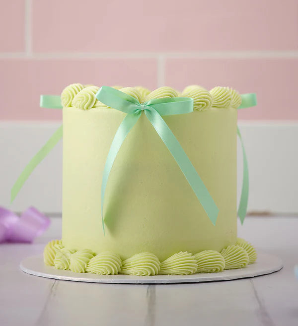 Green Ribbons and Ruffles Cake