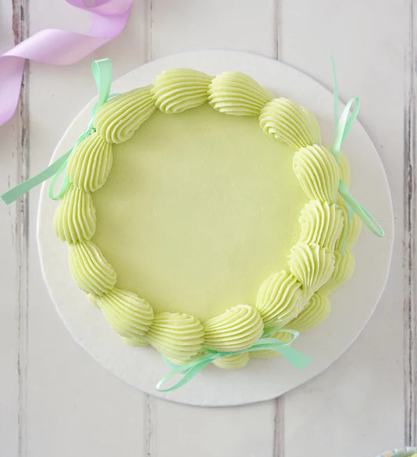Green Ribbons and Ruffles Cake