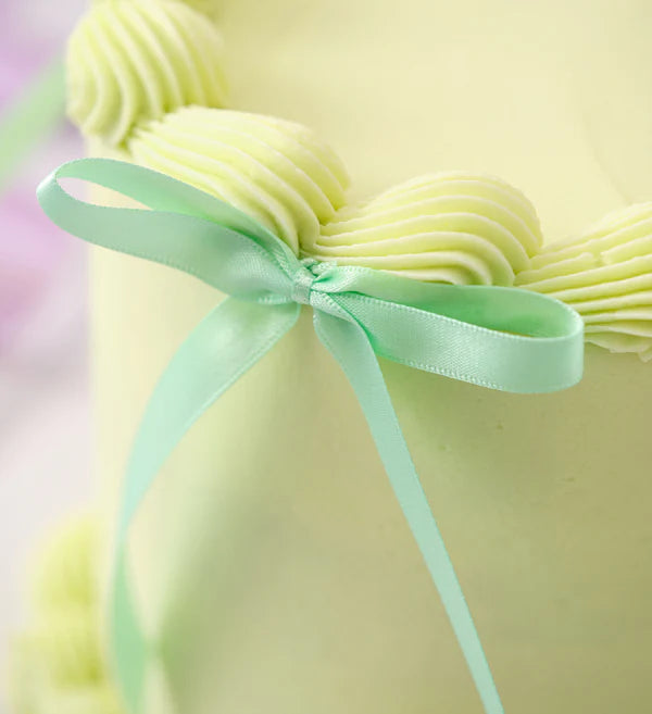 Green Ribbons and Ruffles Cake